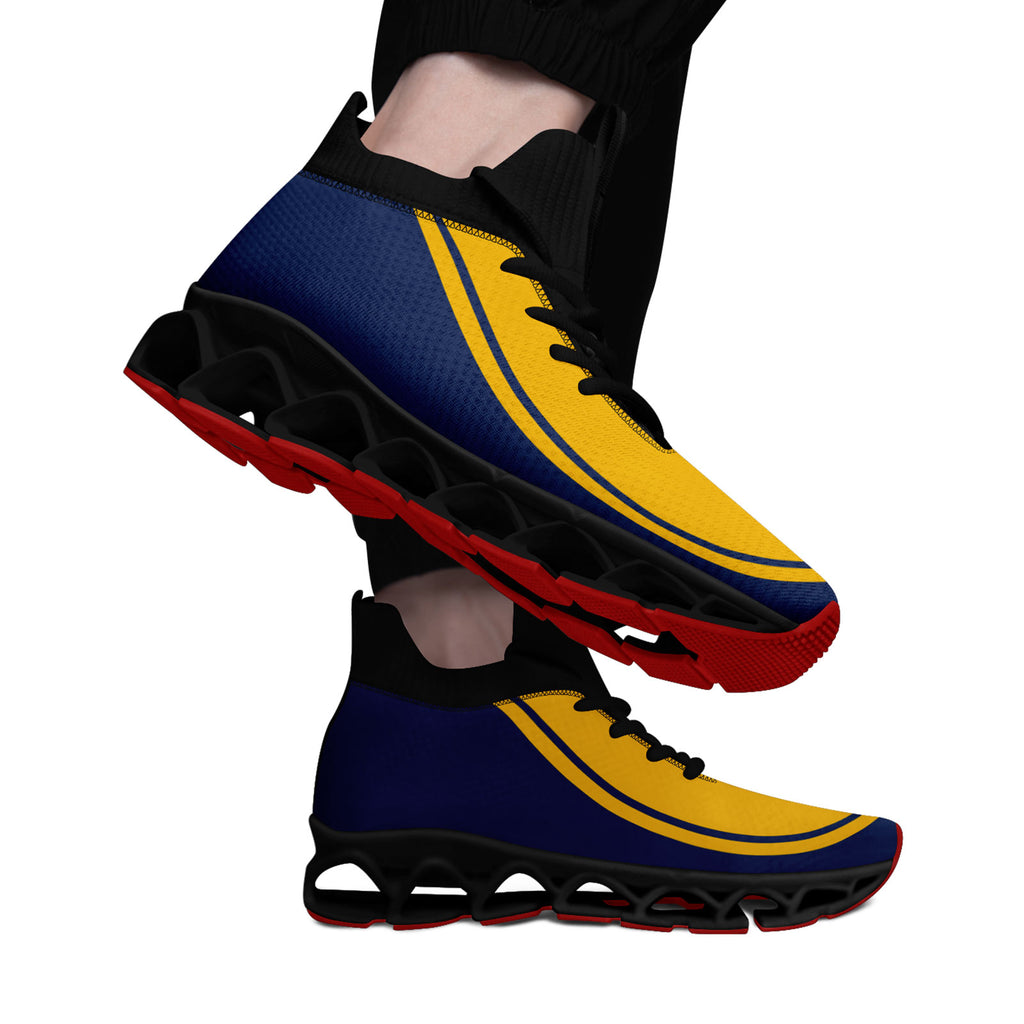 Custom Navy Yellow Maxsoul Shoes Personalized Sneaker FN030XD-D020388-13