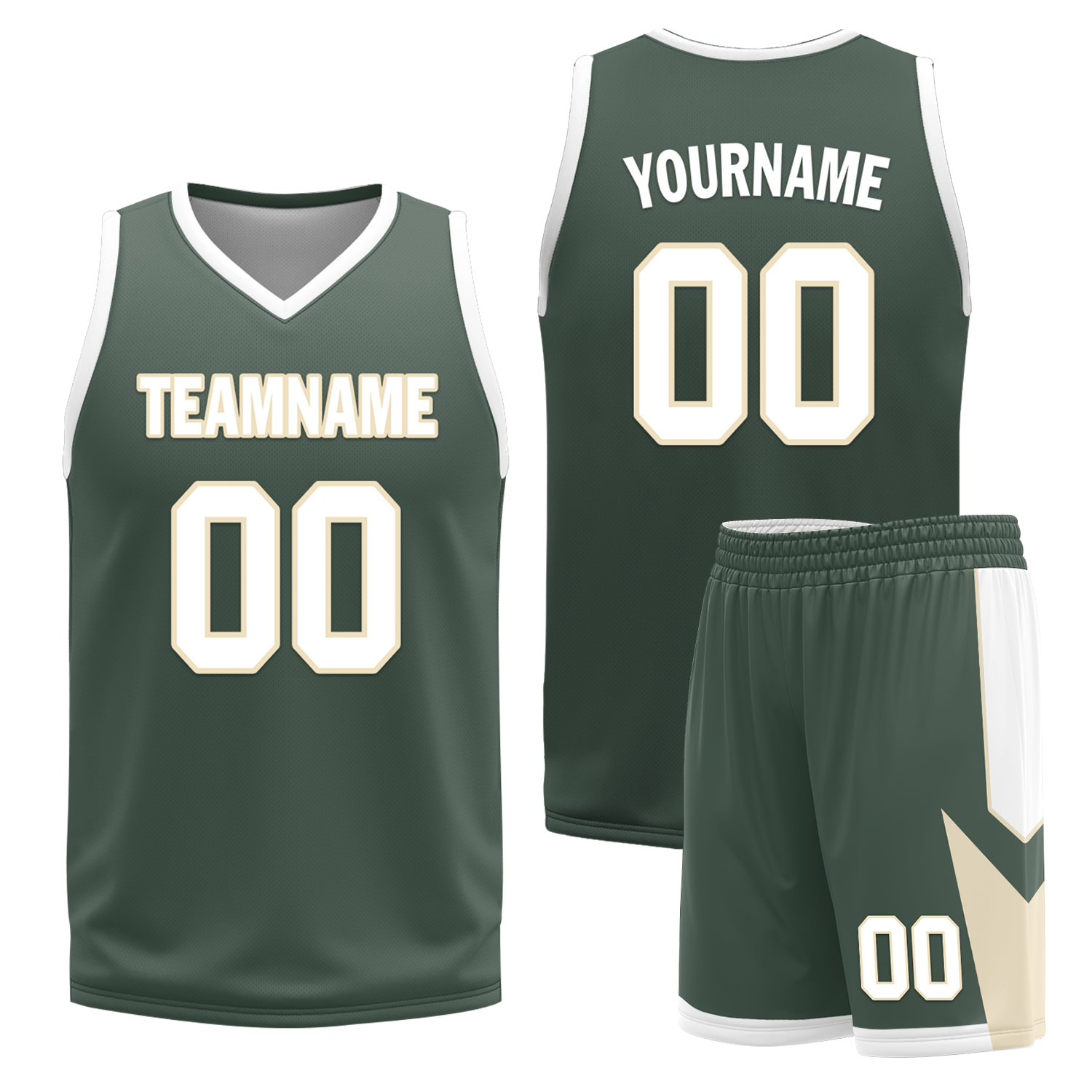 Custom White Green Classic Style Reversible Basketball Uniform Personalized Ordinary BBJR-D017010