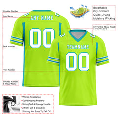 Custom Lemon Green Striped Sleeves Personalized Authentic Football Jersey FBJ02-D06054