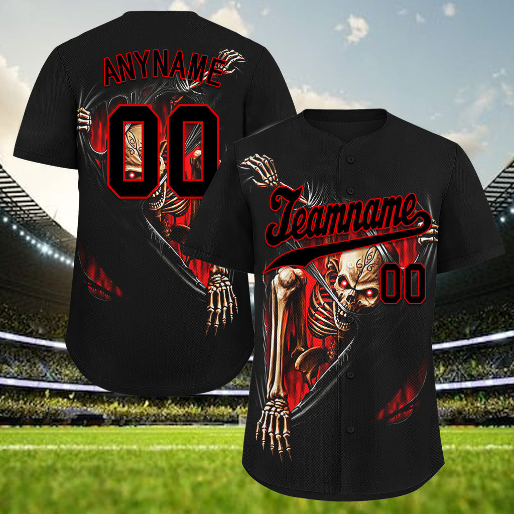 Custom Gothic Personalized Authentic Baseball Jersey BSBJ01-E06001