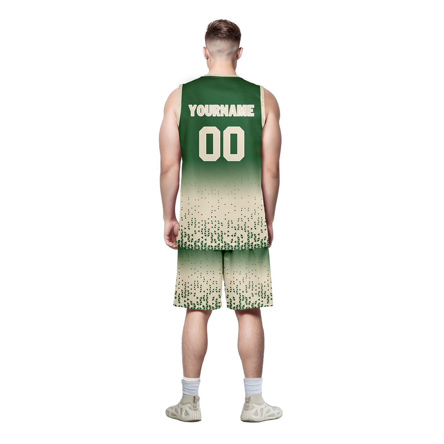Custom Green Yellow Fade Fashion Sports Uniform Basketball Jersey BBJ01-D020102-7