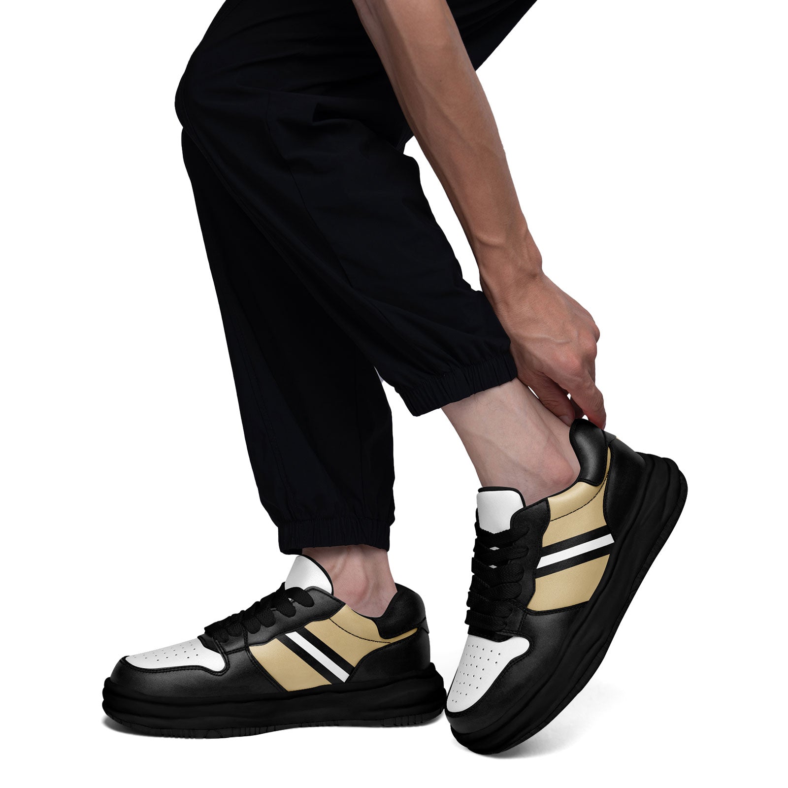Custom Black Gold New Orleans Shoes Personalized Sneaker FN032-D020389-19