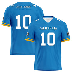 Custom Blue Los Angeles Personalized Authentic Football Jersey FBJ02-D020263-22