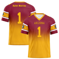 Custom Red Yellow Arizona Personalized Authentic Football Jersey FBJ02-D020249-1