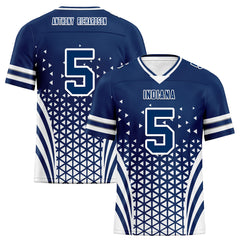 Custom Blue White Indiana Personalized Authentic Football Jersey FBJ02-D023033-14