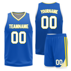 Custom White Blue Classic Style Reversible Basketball Uniform Personalized Ordinary BBJR-D017004