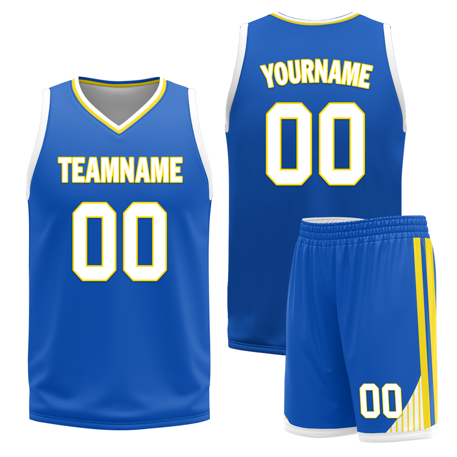 Custom White Blue Classic Style Reversible Basketball Uniform Personalized Ordinary BBJR-D017004