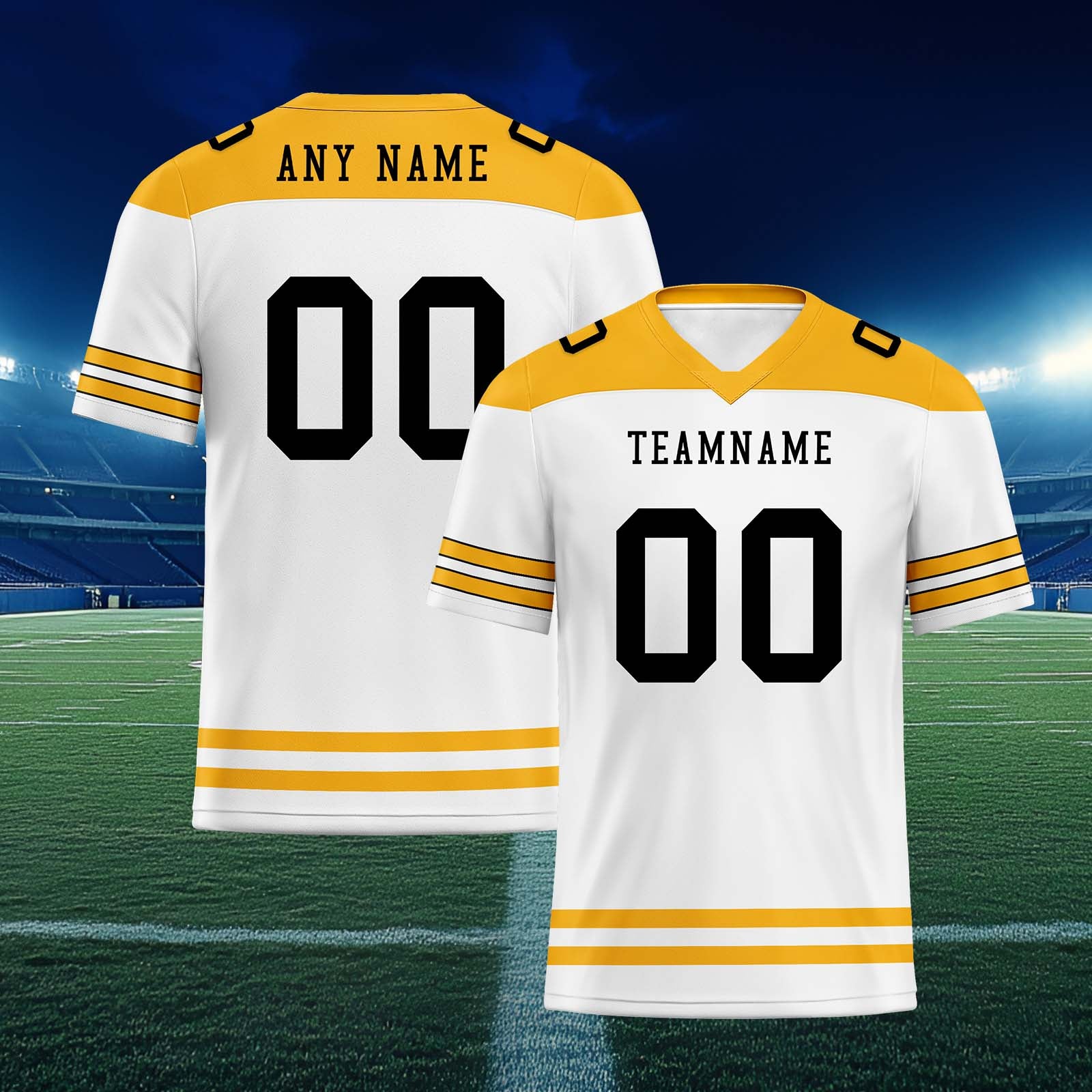 Custom Pittsburgh Personalized Authentic Football Jersey FBJ02-E0607-7