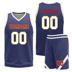 Custom White Blue Classic Style Reversible Basketball Uniform Personalized COOLMAX BBJR-D017030
