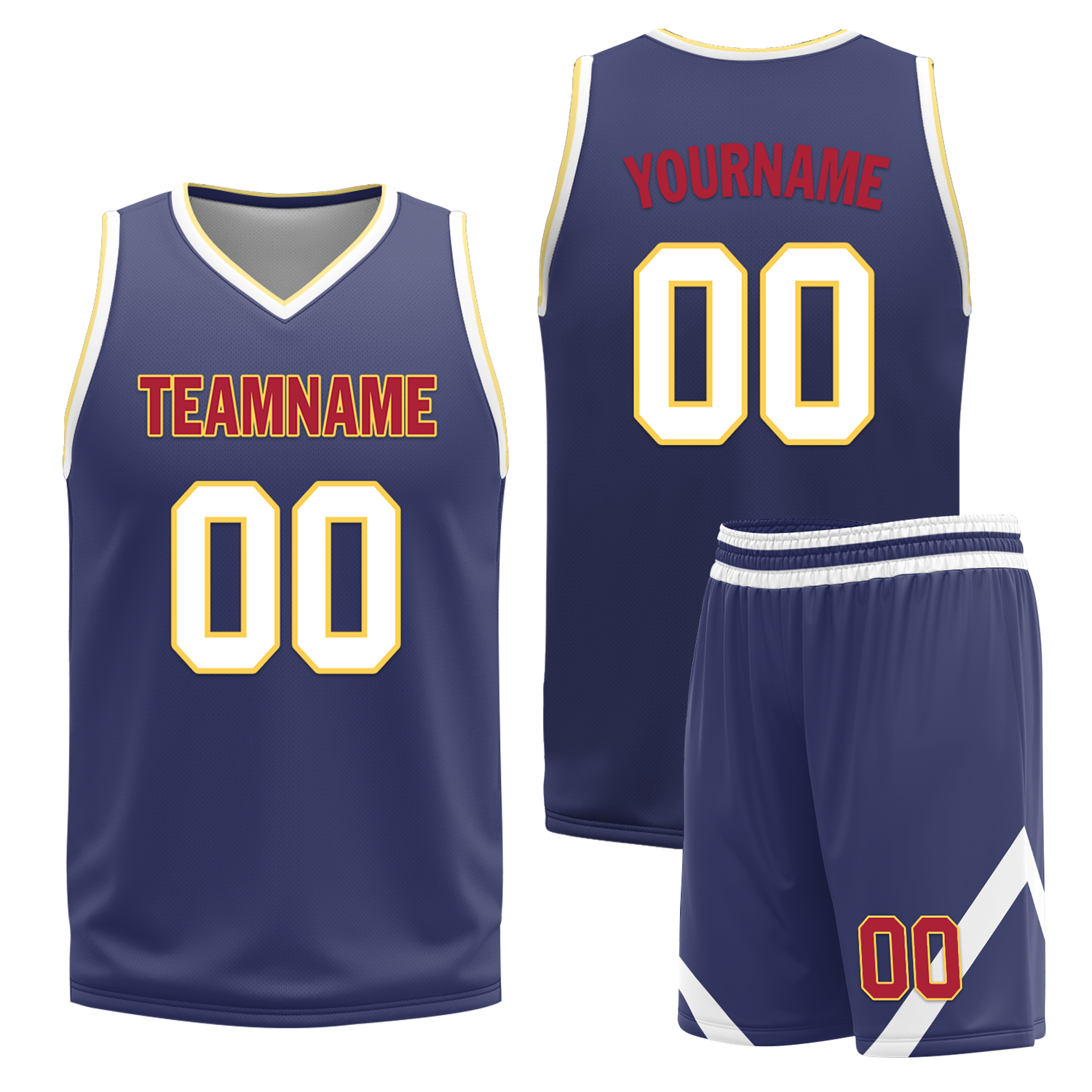 Custom White Blue Classic Style Reversible Basketball Uniform Personalized COOLMAX BBJR-D017030