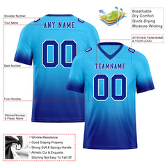 Custom Dark Blue Fade Fashion Personalized Authentic Football Jersey FBJ02-D06100