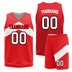 Custom White Red Classic Style Reversible Basketball Uniform Personalized COOLMAX BBJR-D017026