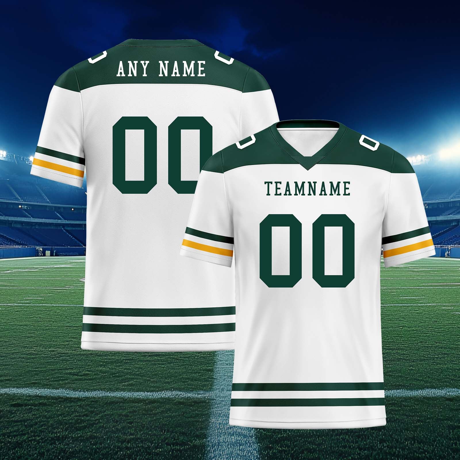 Custom Green Bay Personalized Authentic Football Jersey FBJ02-E0607-23