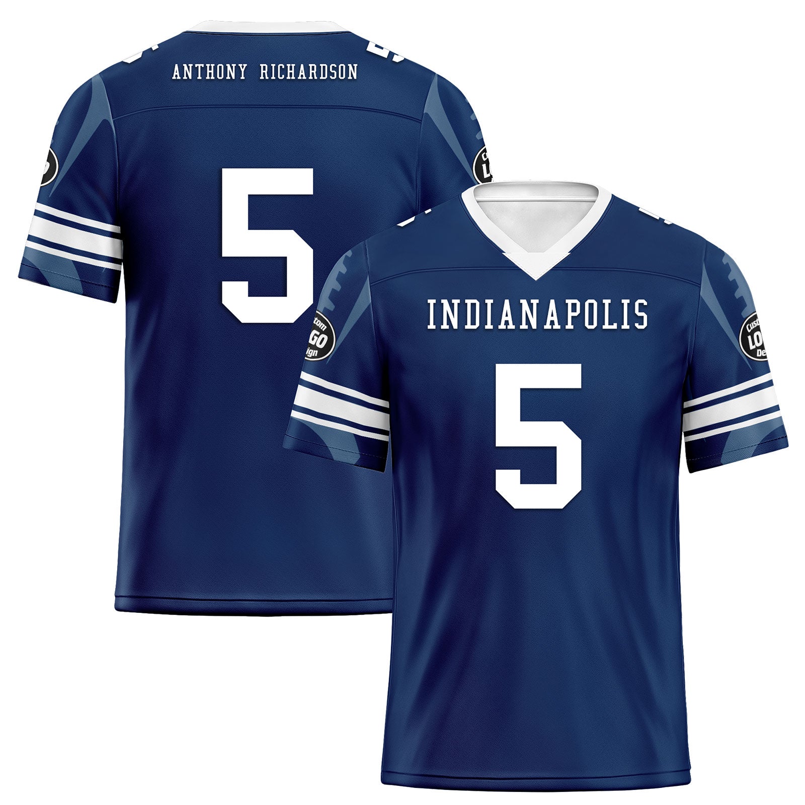 Custom Blue Black Indianapolis Football Jersey and Sports Shoes Combo Offer Personalized Combo ZH-D025008-16