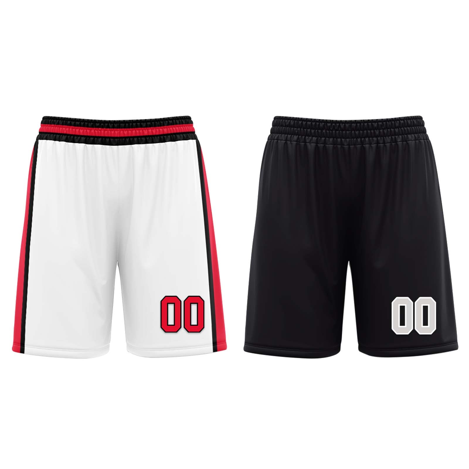 Custom White Red Black Detroit City Edition Personalized Reversible Basketball Set Sports Basketball Jersey BBJ01R-D0610-9