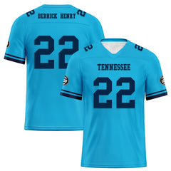 Custom Blue Tennessee Personalized Authentic Football Jersey FBJ02-D020263-32