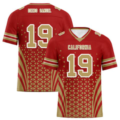 Custom Yellow Red California Personalized Authentic Football Jersey FBJ02-D023033-25