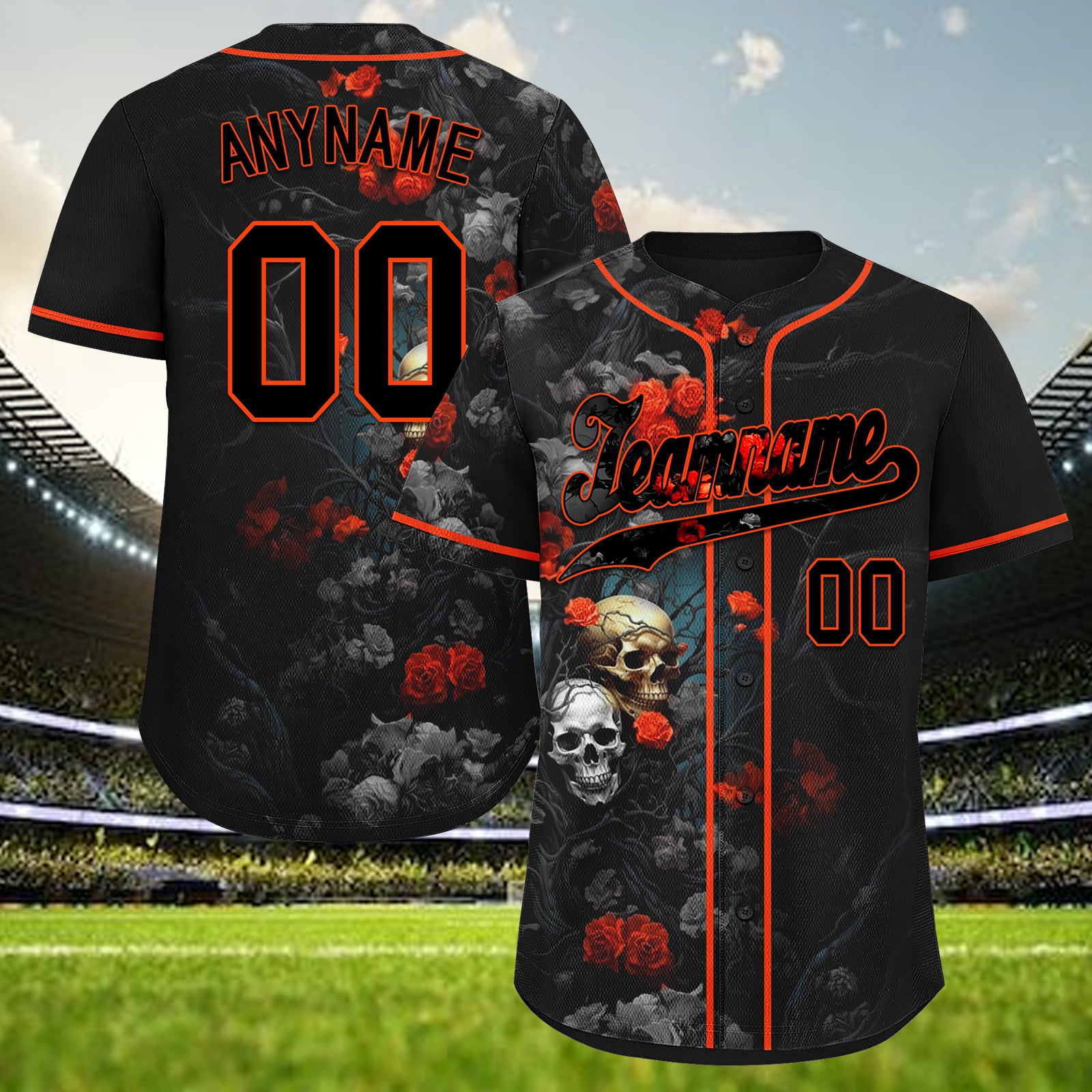 Custom Gothic Personalized Authentic Baseball Jersey BSBJ01-E06009