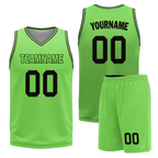 Custom Black Green Classic Style Reversible Basketball Uniform Personalized COOLMAX BBJR-D017049