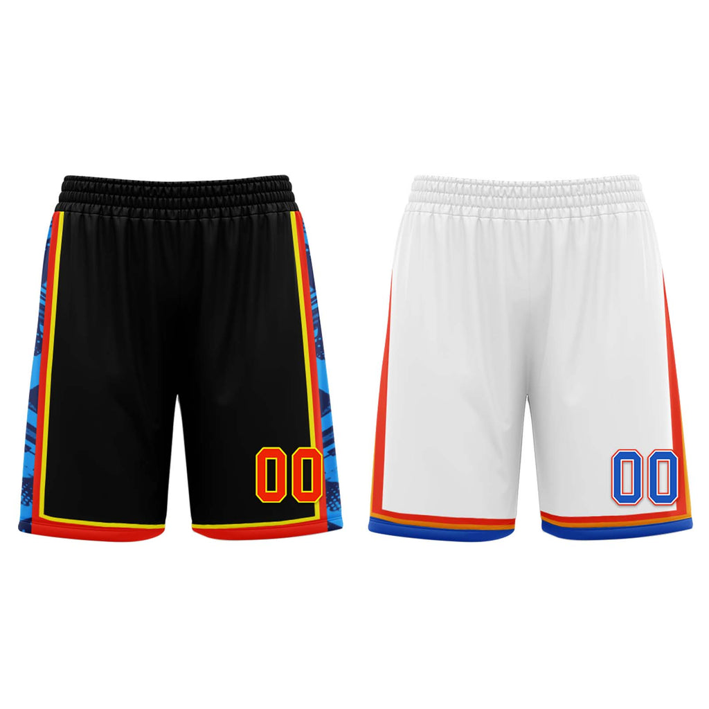 Custom Black Blue Orange White Oklahoma City City Edition Personalized Reversible Basketball Set Sports Basketball Jersey BBJ01R-D0610-21