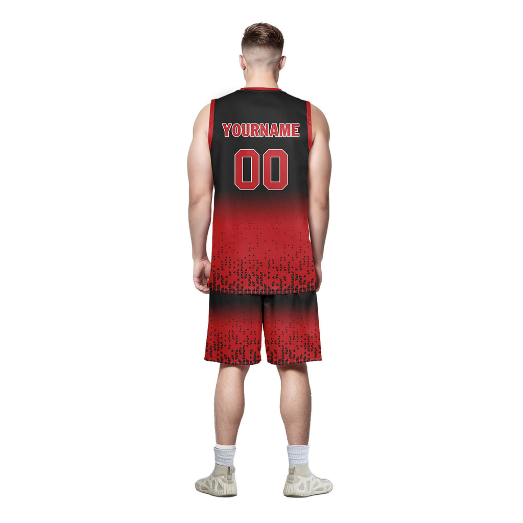 Custom Black Red Fade Fashion Sports Uniform Basketball Jersey BBJ01-D020102-4