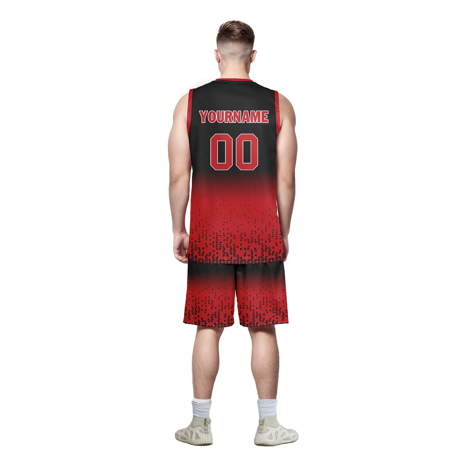 Custom Black Red Fade Fashion Sports Uniform Basketball Jersey BBJ01-D020102-4