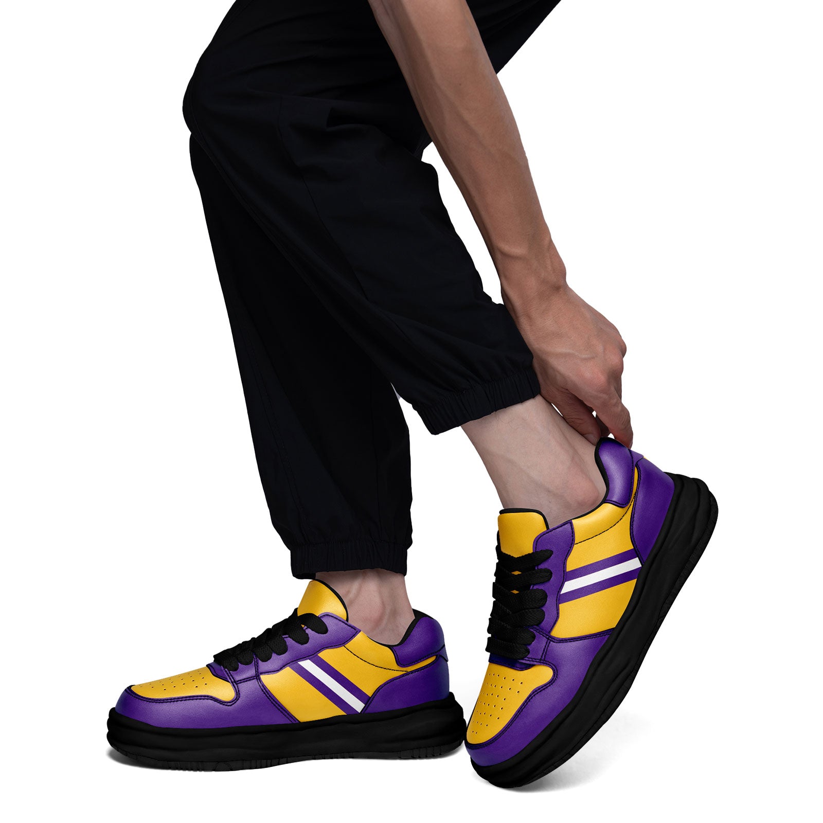 Custom Purple Yellow Minnesota Shoes Personalized Sneaker FN032-D020389-17