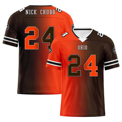 Custom Orange Brownish Red Ohio Personalized Authentic Football Jersey FBJ02-D028017-20