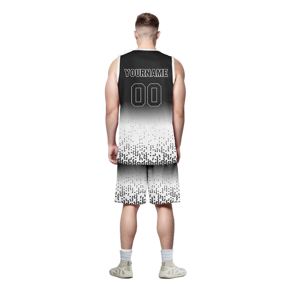 Custom Black White Fade Fashion Sports Uniform Basketball Jersey BBJ01-D020102-2