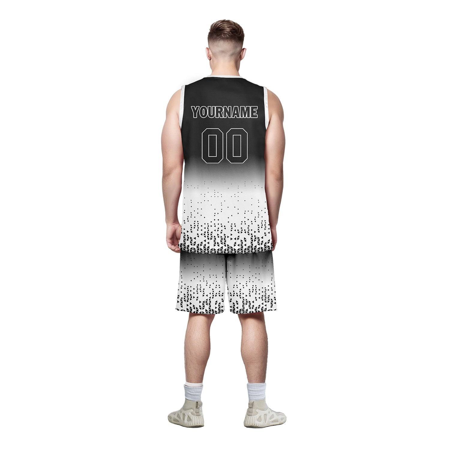 Custom Black White Fade Fashion Sports Uniform Basketball Jersey BBJ01-D020102-2