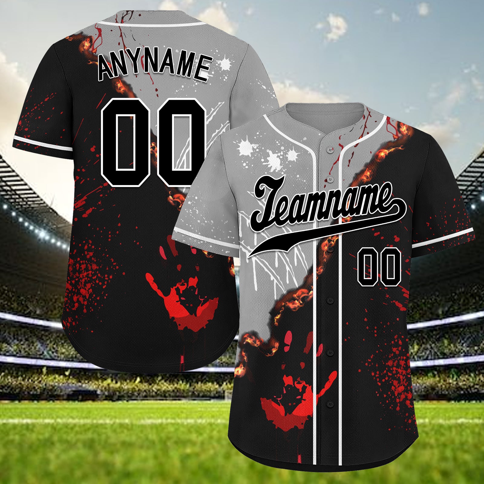 Custom Gothic Personalized Authentic Baseball Jersey BSBJ01-E06007