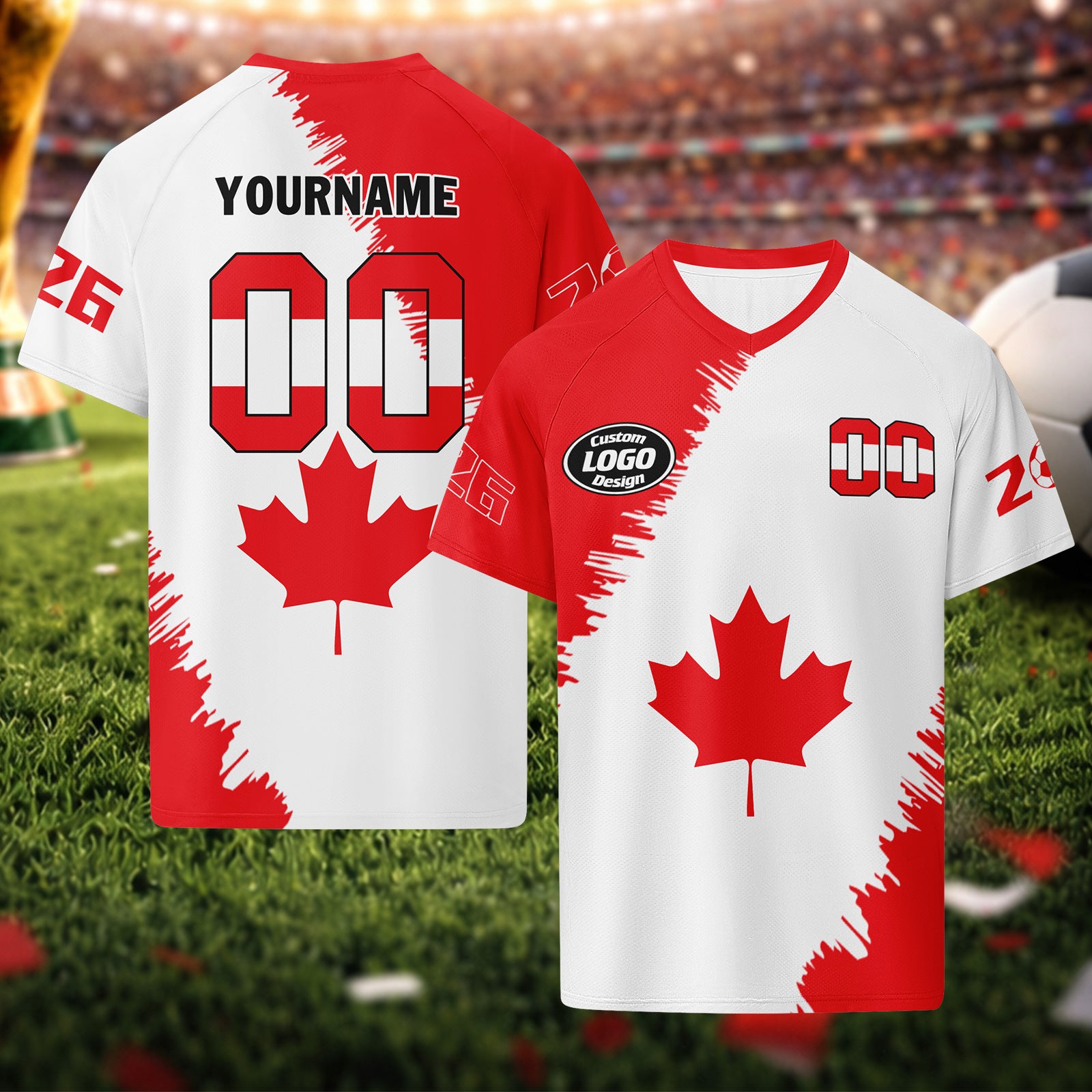 Custom Canada 2026 World Cup Football Shirt Customized Soccer Jersey for Fans Add Your Name & Number FZ190-F023094-1