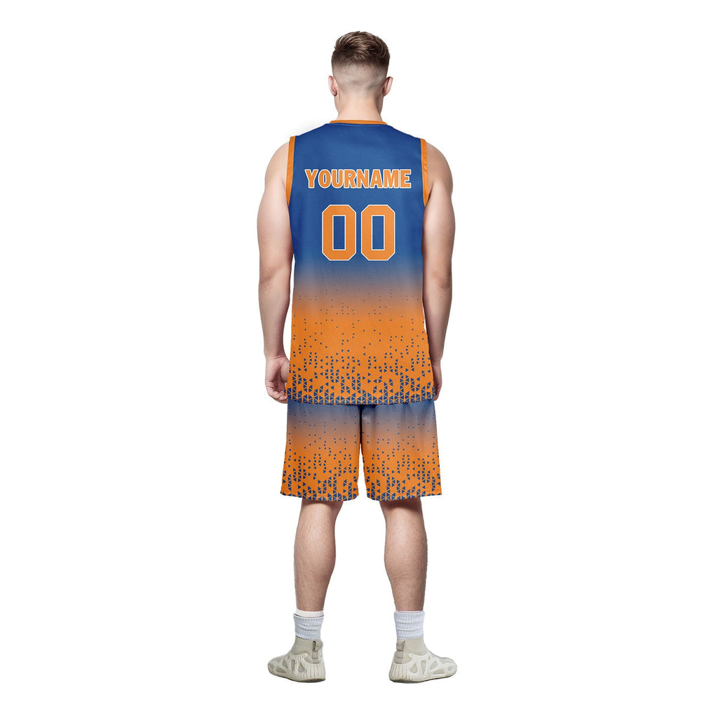 Custom Blue Orange Fade Fashion Sports Uniform Basketball Jersey BBJ01-D020102-3