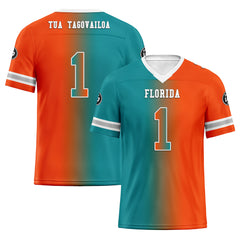 Custom Orange Blue Florida Personalized Authentic Football Jersey FBJ02-D028017-28