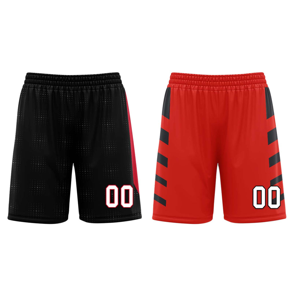 Custom Black Red Plaid Portland City Edition Personalized Reversible Basketball Set Sports Basketball Jersey BBJ01R-D0610-25