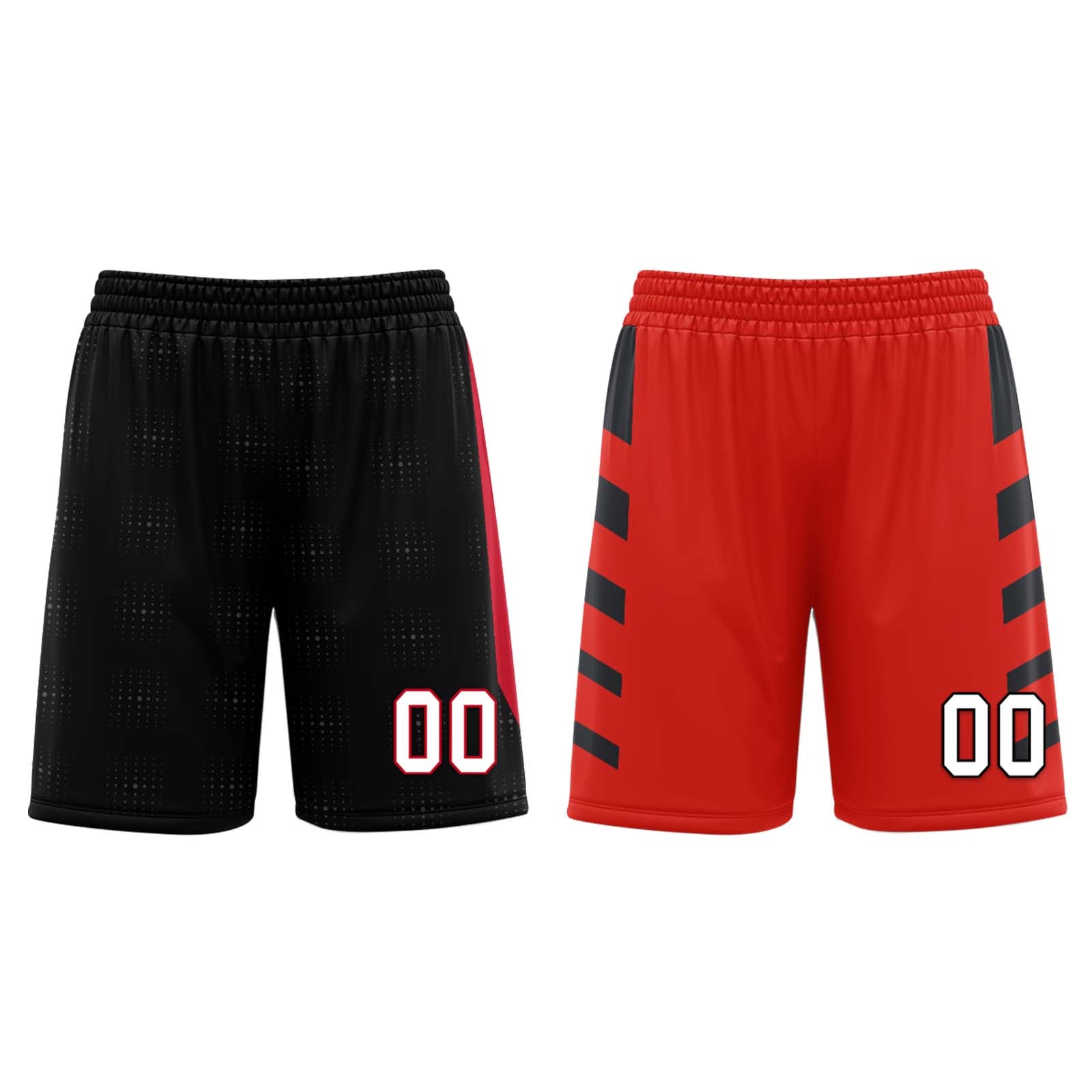Custom Black Red Plaid Portland City Edition Personalized Reversible Basketball Set Sports Basketball Jersey BBJ01R-D0610-25