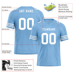 Custom Blue White Striped Sleeves Personalized Authentic Football Jersey FBJ02-D06037