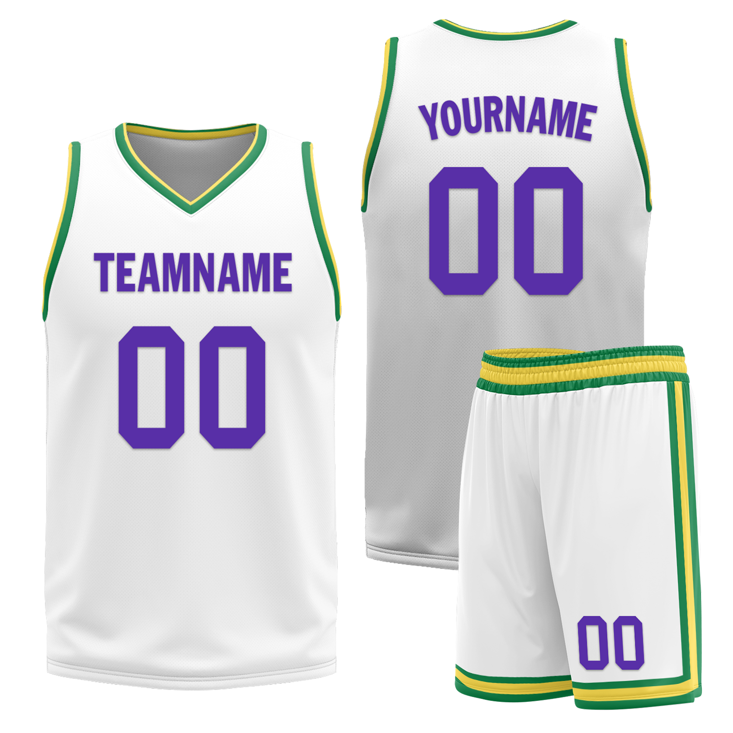 Custom Purple White Classic Style Reversible Basketball Uniform Personalized COOLMAX BBJR-D017047