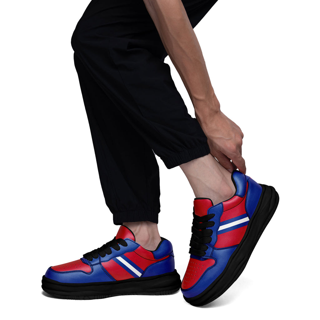 Custom Red Blue Buffalo Shoes Personalized Sneaker FN032-D020389-4
