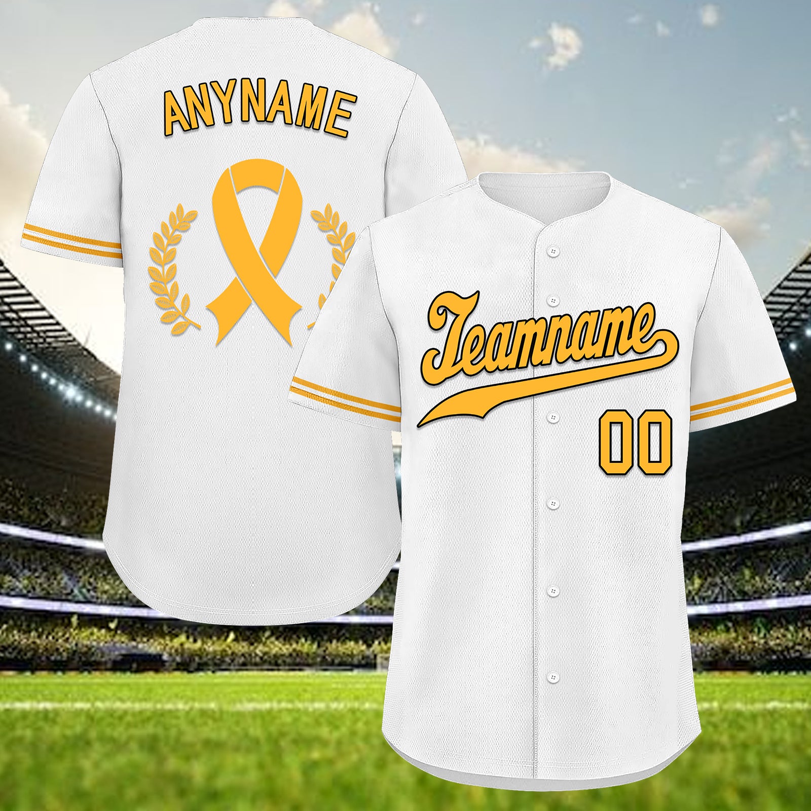 Custom White World Cancer Day Personalized Authentic Baseball Jersey BSBJ01-E06020-20