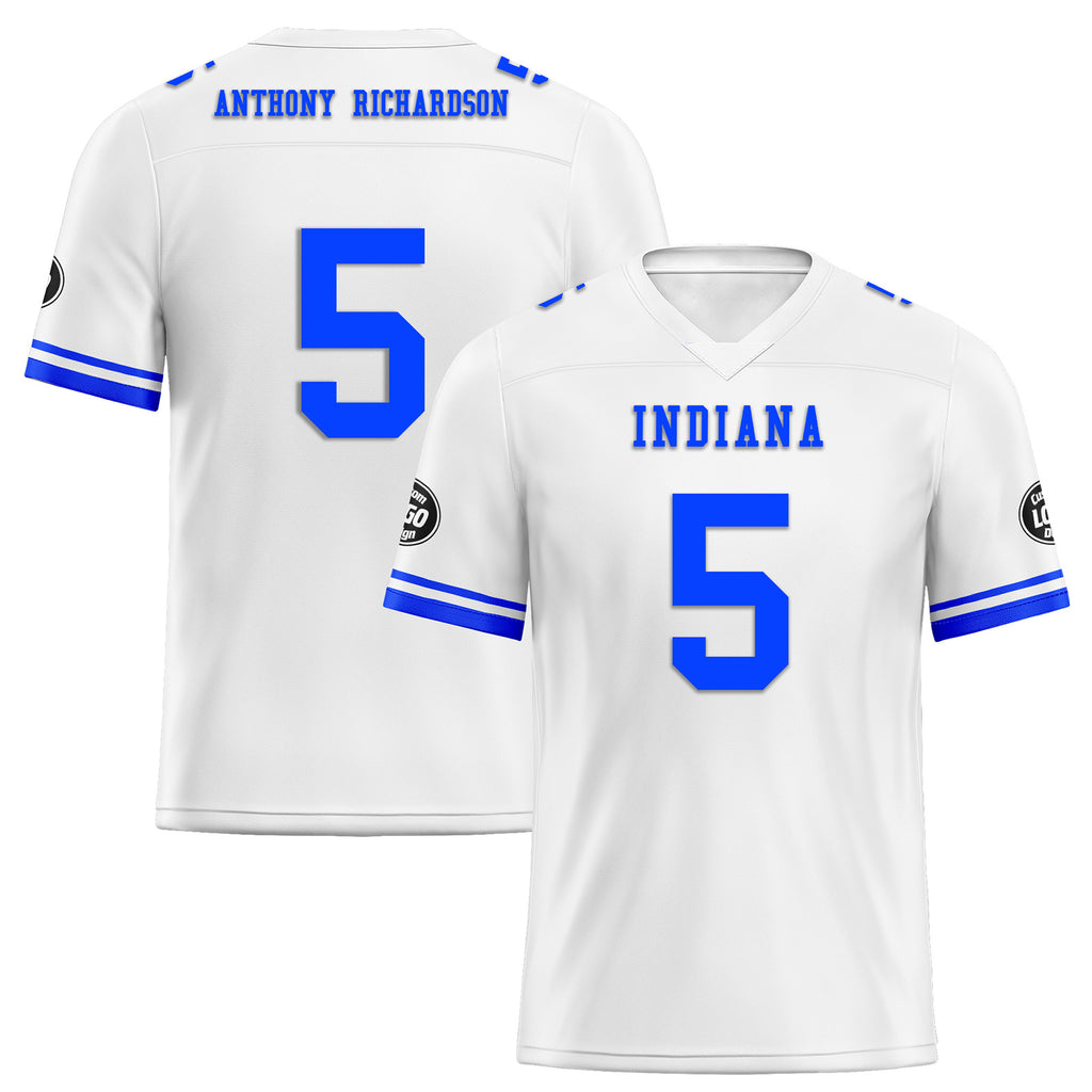 Custom White Blue Indianapolis Football Jersey and Firesoul Sports Shoes Combo Offer Personalized Combo ZH-D020273-14