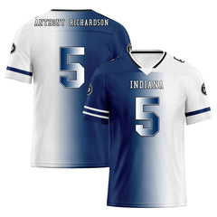 Custom Blue White Indiana Personalized Authentic Football Jersey FBJ02-D028017-23