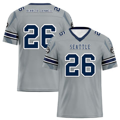 Custom Gray Seattle Personalized Authentic Football Jersey FBJ02-D025033-27