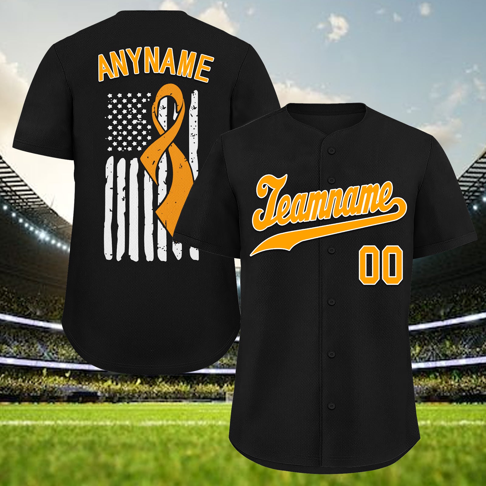 Custom Black World Cancer Day Personalized Authentic Baseball Jersey BSBJ01-E06020-13