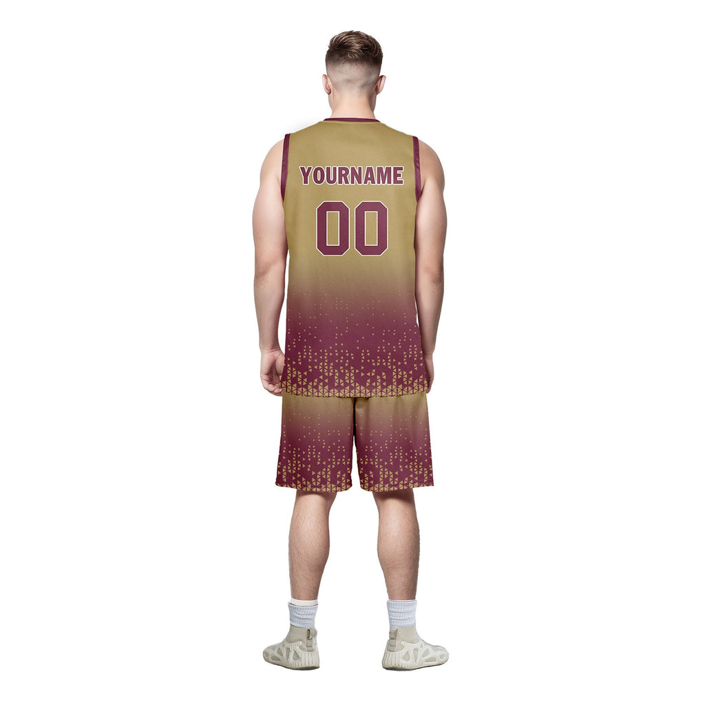 Custom Yellow Red Fade Fashion Sports Uniform Basketball Jersey BBJ01-D020102-5