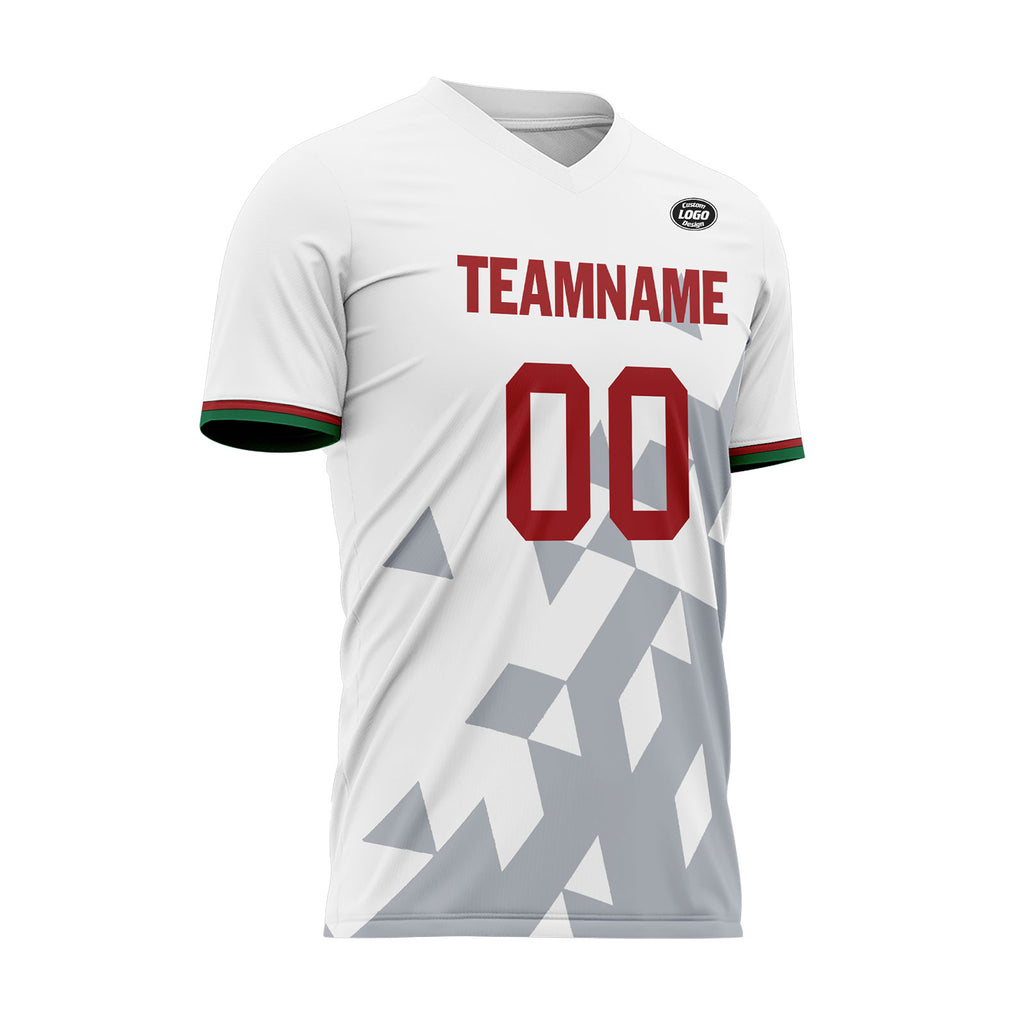 Custom White Gray Soccer Sets Jersey Personalized SCJ101-D28039
