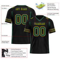 Custom Black Dark Geen Striped Sleeves Personalized Authentic Football Jersey FBJ02-D06062