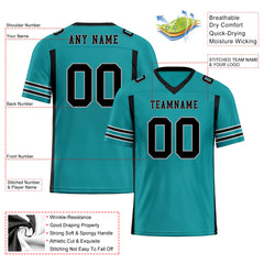 Custom Dark Geen Black Striped Sleeves Personalized Authentic Football Jersey FBJ02-D06070