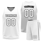 Custom Black White Classic Style Reversible Basketball Uniform Personalized Ordinary BBJR-D017007