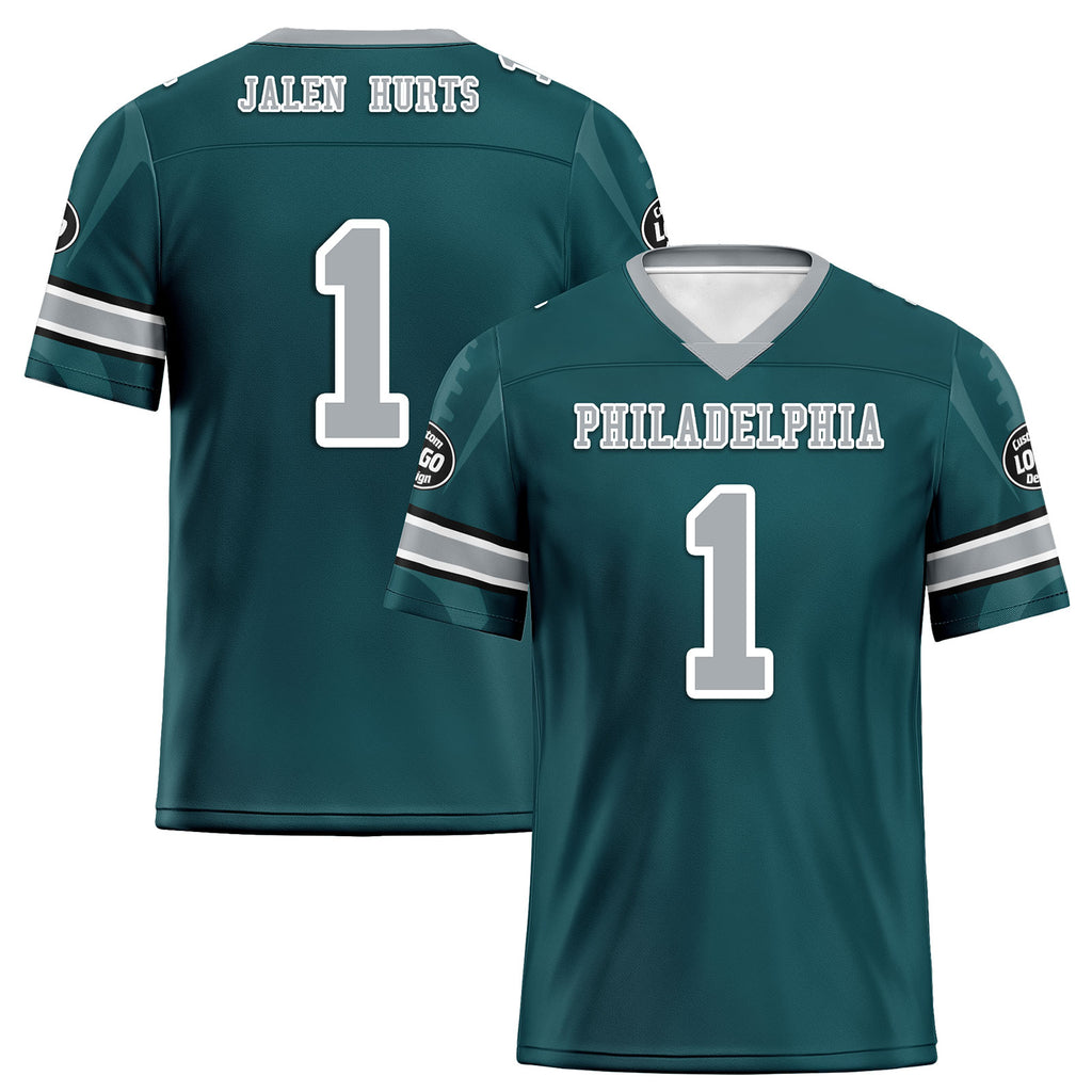 Custom Green Philadelphia Football Jersey and Sports Shoes Combo Offer Personalized Combo ZH-D025008-21
